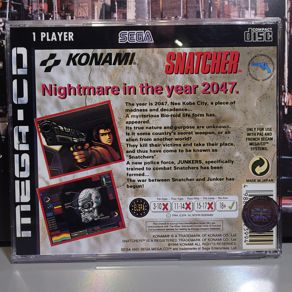 SNATCHER - Video Game Soundtrack - CD (Retro Gaming Style Jewel Case)