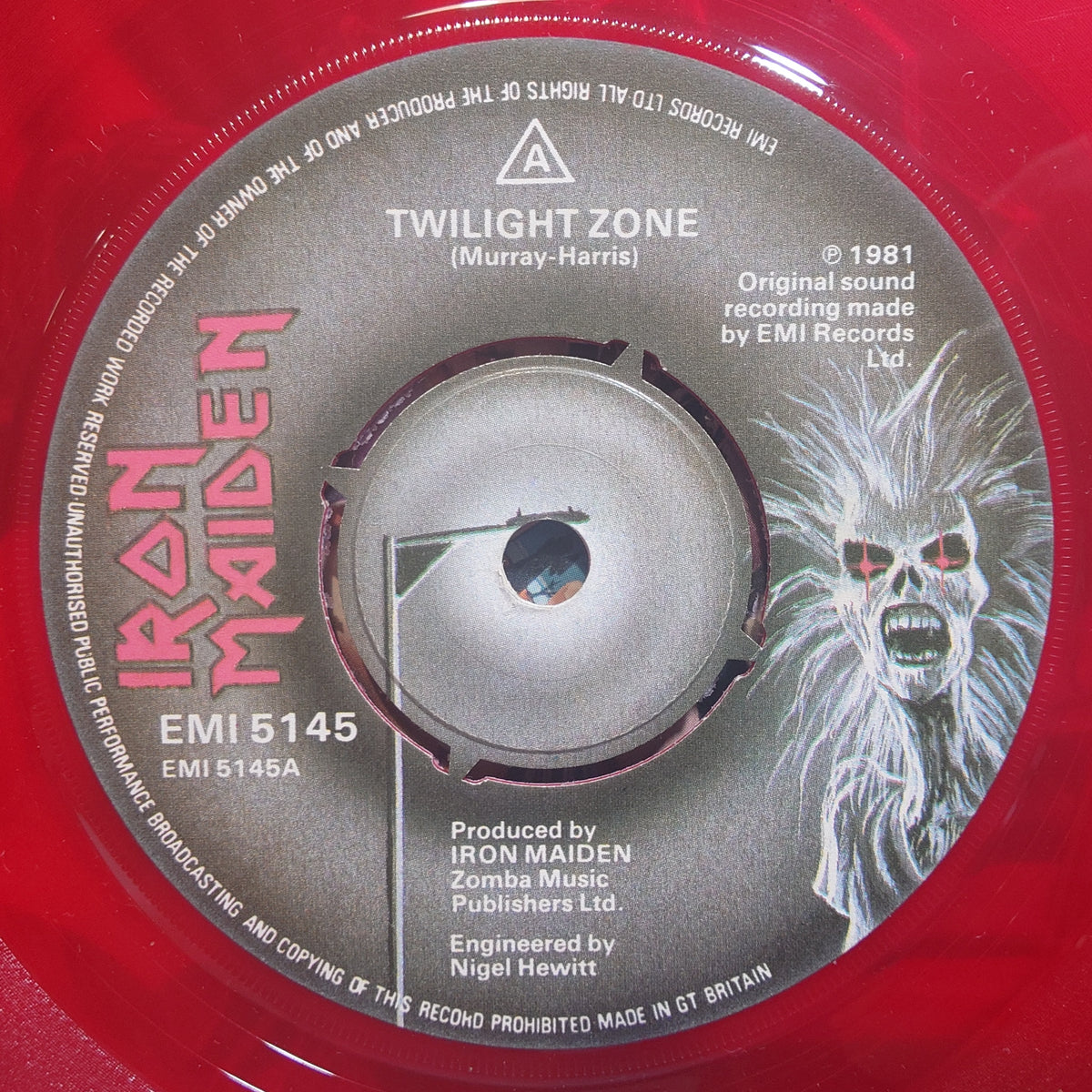 IRON MAIDEN - Twilight Zone/Wrath Child - (VINYL 7") RED