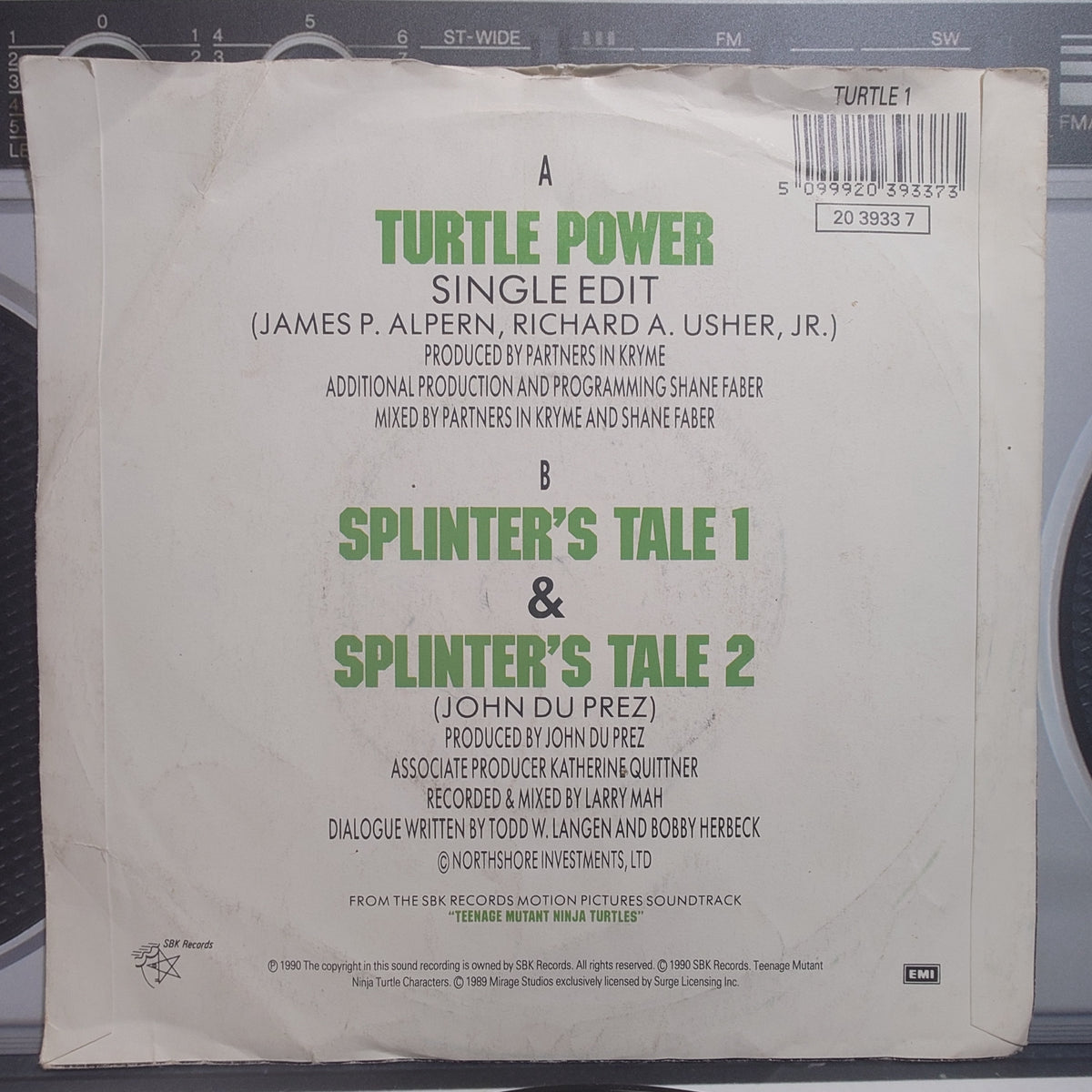 TURTLE POWER - Partners in Kryme - (VINYL 7")