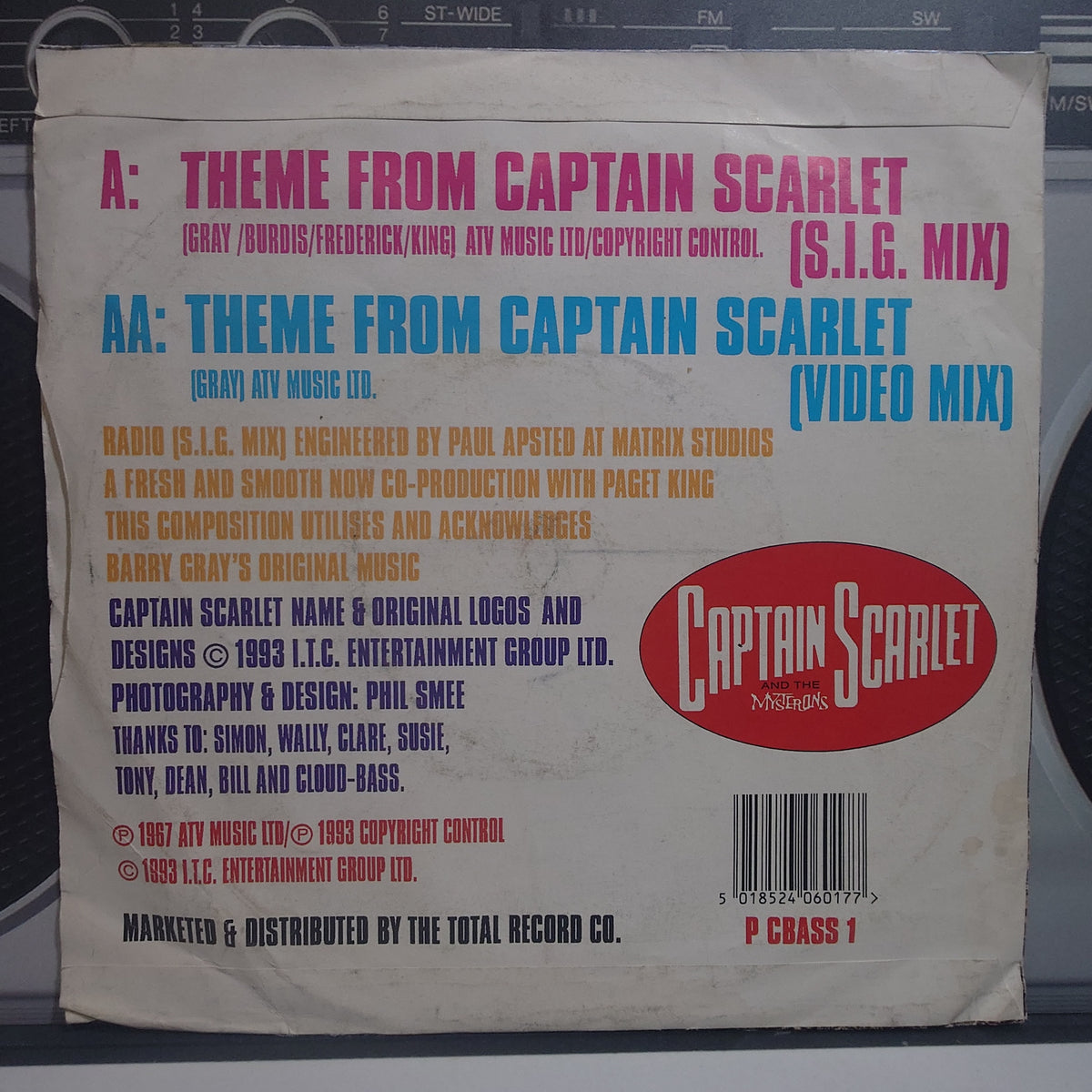 THEME FROM CAPTAIN SCARLETT & THE MYSTERONS - Cloud Bass - (VINYL 7")