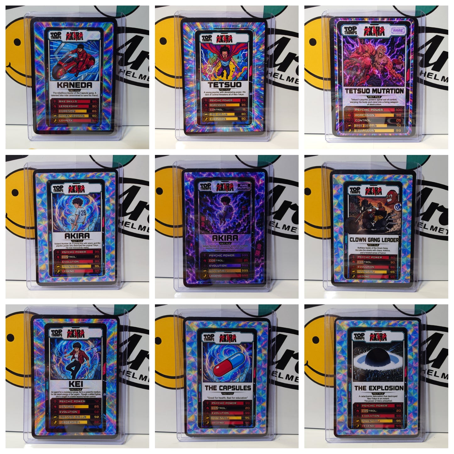 AKIRA - Collectable Trading Cards x 9 Holographic - Custom Design